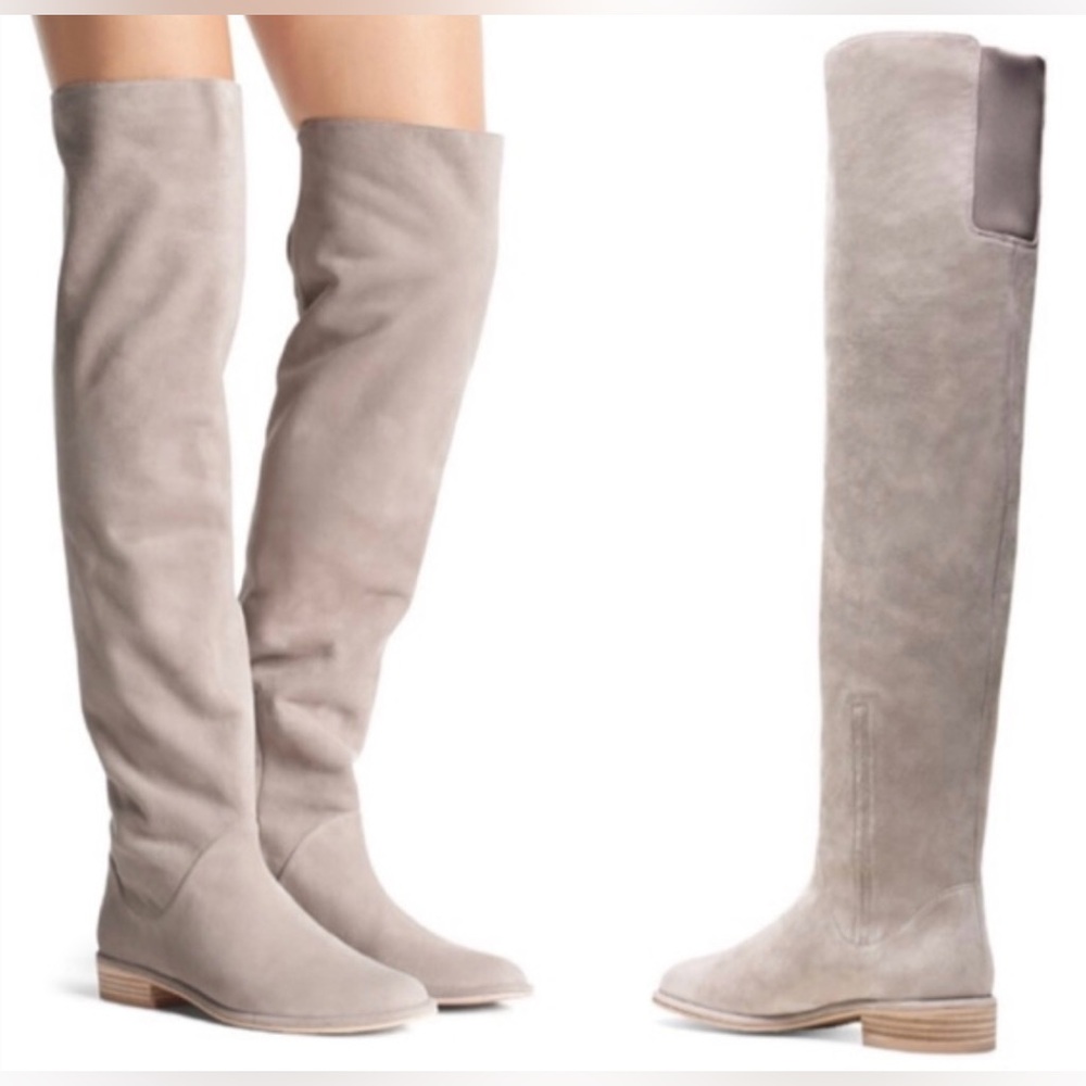 STUART WEITZMAN: Rocker Chic Boot Fossil Suede SIZE 8.5
